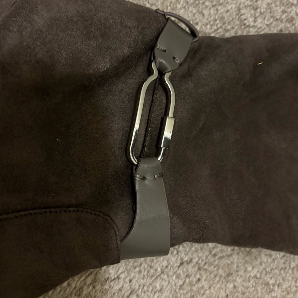 Brown Suede Knee-High Heeled Tall Boots Size 10 - Picture 2 of 10